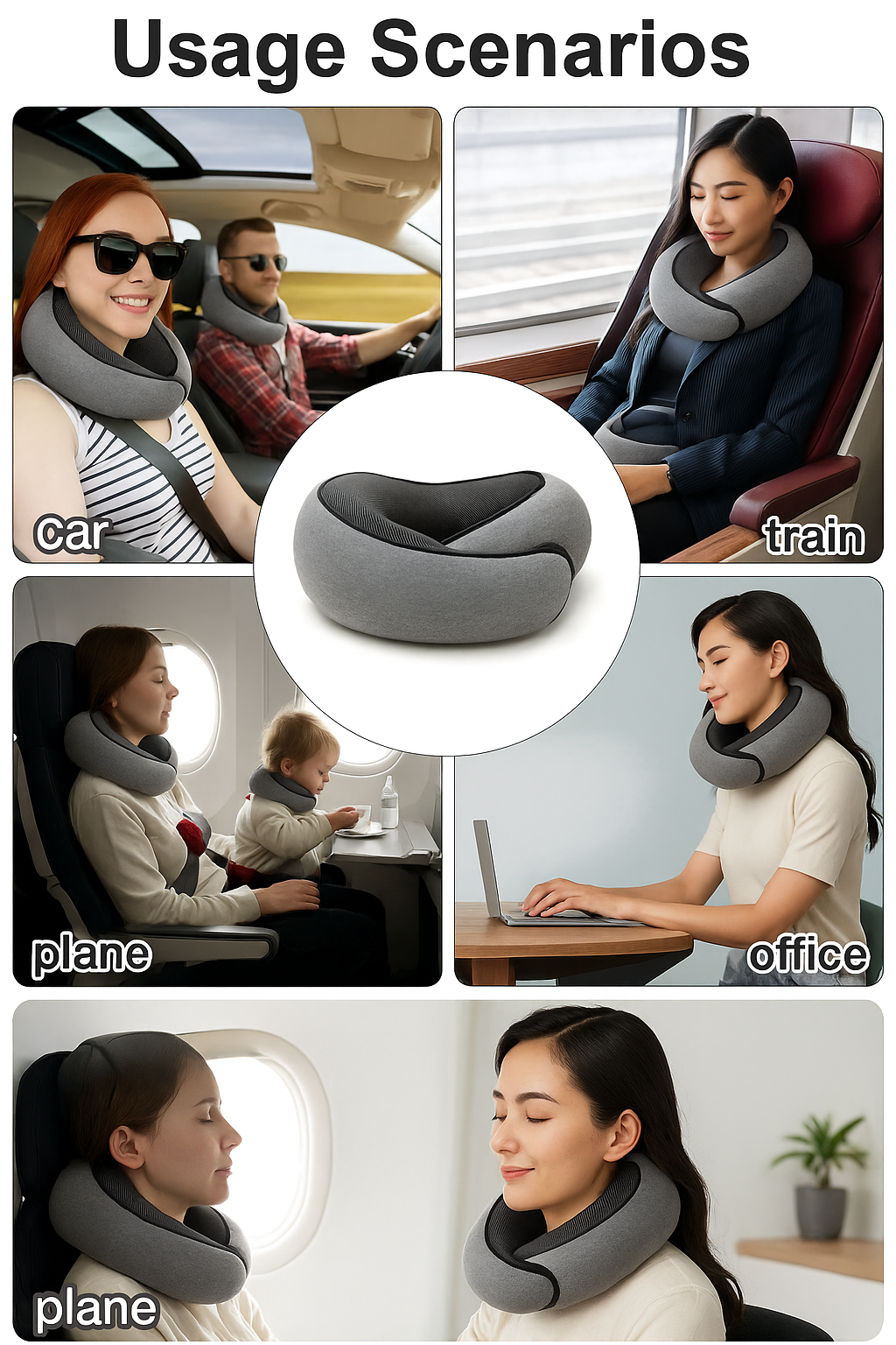 ErgoFoam™ Travel Neck Pillow – Breathable, Washable, Memory Foam Support for Flights & Long Trips