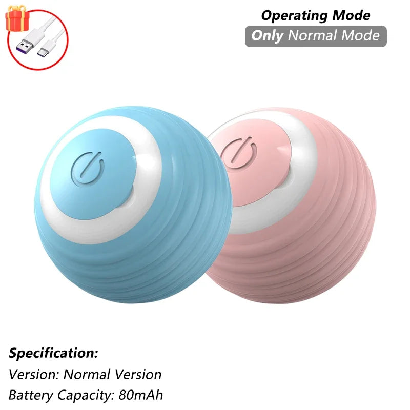 2-Pack Smart Cat Toy Balls – Auto Rolling Rechargeable Toys with Faux Tail for Indoor Play & Training
