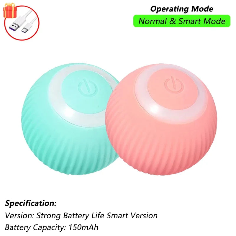 2-Pack Smart Cat Toy Balls – Auto Rolling Rechargeable Toys with Faux Tail for Indoor Play & Training