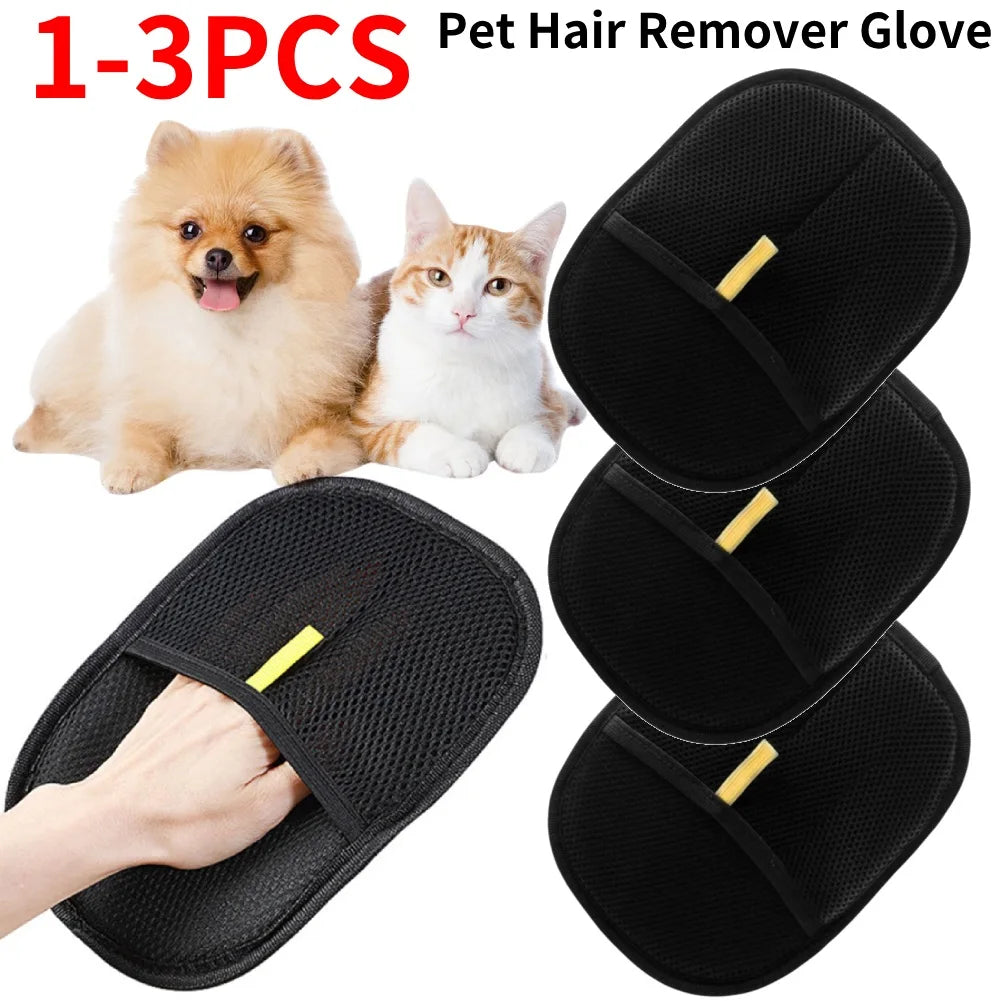 Pet Grooming Deshedding Glove – Hair Remover for Dogs, Cats & Rabbits | Works on Long & Short Fur