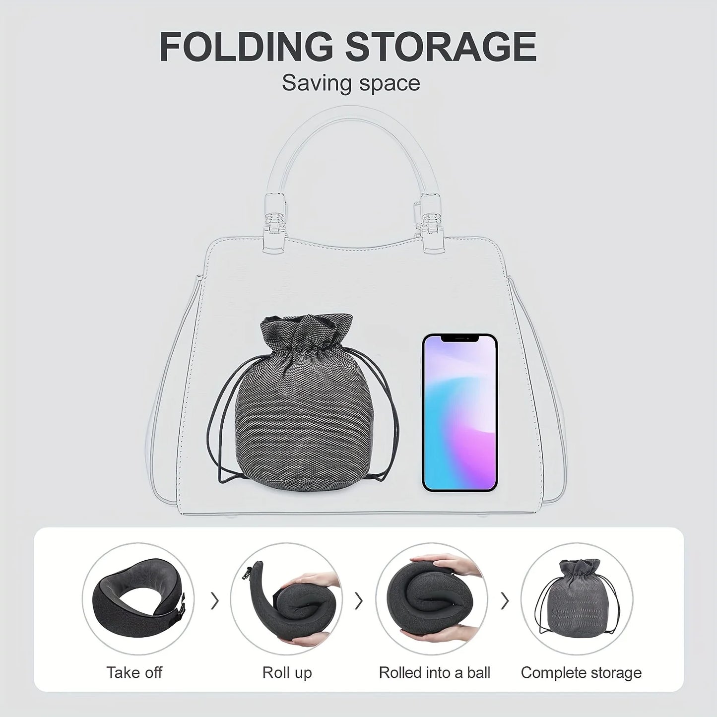 ErgoFoam™ Travel Neck Pillow – Breathable, Washable, Memory Foam Support for Flights & Long Trips