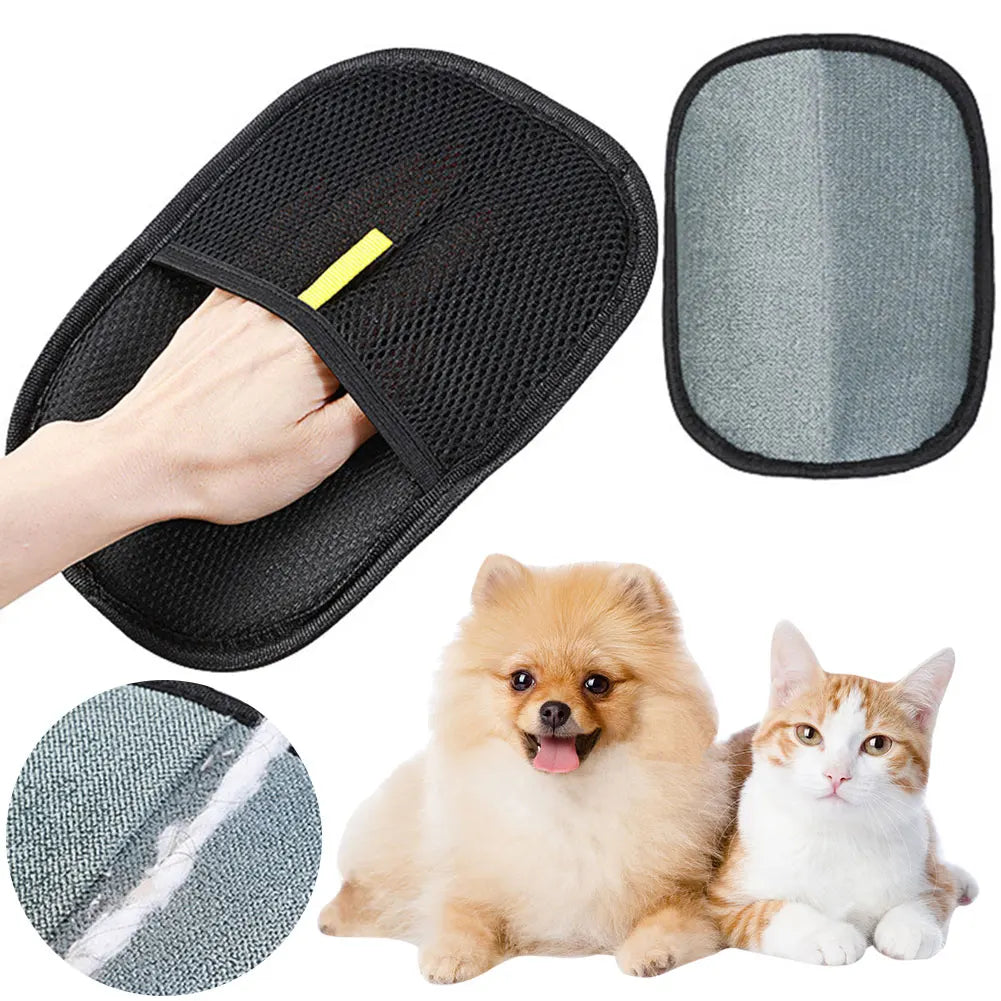 Pet Grooming Deshedding Glove – Hair Remover for Dogs, Cats & Rabbits | Works on Long & Short Fur