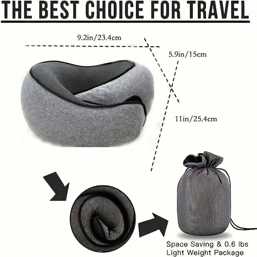 ErgoFoam™ Travel Neck Pillow – Breathable, Washable, Memory Foam Support for Flights & Long Trips